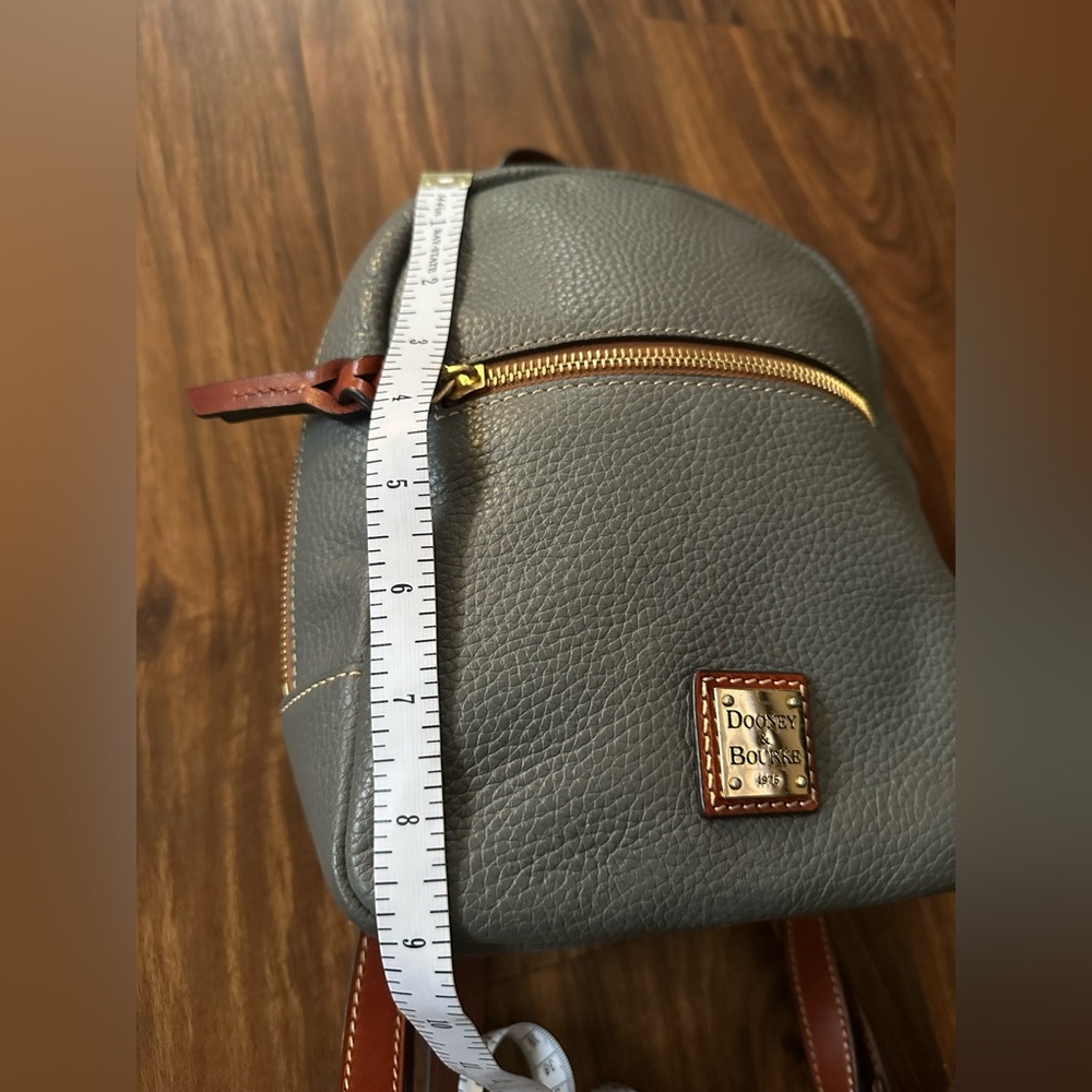 Dooney and Burke Charcoal Leather Backpack - Picture 8 of 10